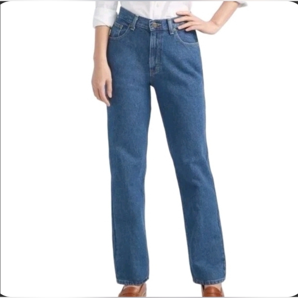 Women's L.L. Bean Flannel Lined Jeans Plus Sz 18 Tall Farm Chore Work Camp  #32